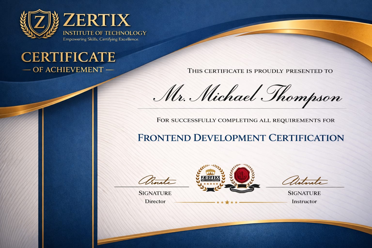 Certificate Preview